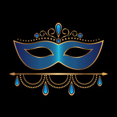 blue mask with diadem