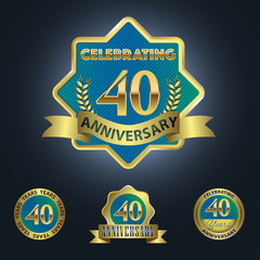 Celebrating 40 Years Anniversary - Blue seal with golden ribbon