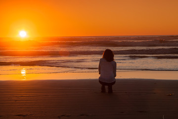 Sunset at the beach in Oregon