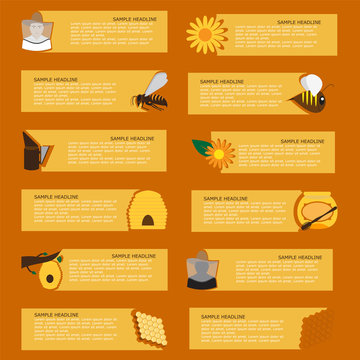 vector banners and or infographics for   beekeepers
