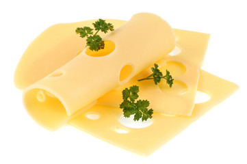 Tranches de gruy&egrave;re et brins de persil