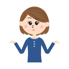 I don't know. An illustration of a young woman shrugging.