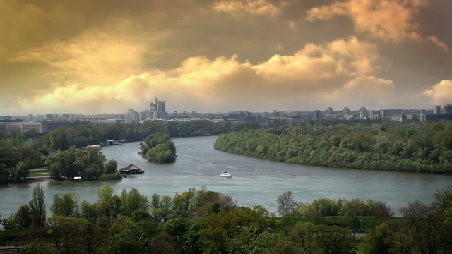 Shot of Belgrade from distance