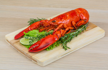 Red boiled lobster