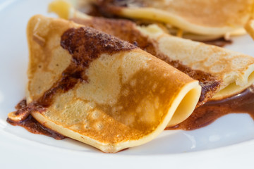 Pancakes with chocolate
