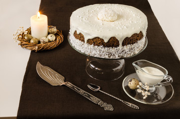 Easter cake with cream  icing