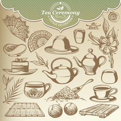 Vintage Sketches Items for Tea House