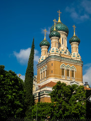 Fototapeta na wymiar St Nicholas Russian Orthodox Cathedral in Nice, France