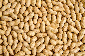 close-up of many peanuts. background