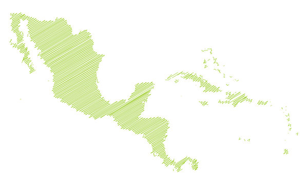 Landkarte *** scribbled Mittelamerika