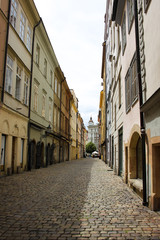 Fototapeta na wymiar Prague narrow street 01