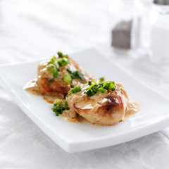 chicken with green onions and creamy sauce