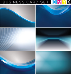 Business cards set, abstract backgrounds. (CMYK color mode.)