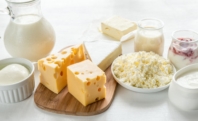 Assortment of dairy products