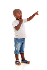 little african boy pointing