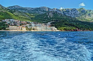 Fototapeta premium Traveling on a yacht along the coast of the Adriatic Sea
