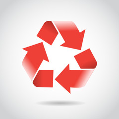 Recycling vector icon.