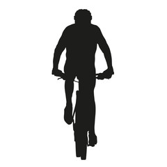 Fototapeta premium Isolated vector mountain biker silhouette