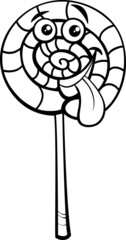 lollipop candy cartoon coloring page