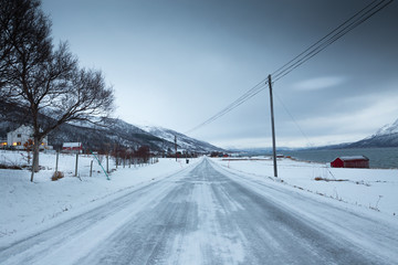 Fototapeta na wymiar Norway in winter - trip to the island Kvaloya