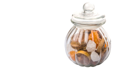 Mix sugar variety in a glass jar