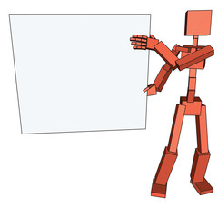 Man with empty adverts. Vector. 3