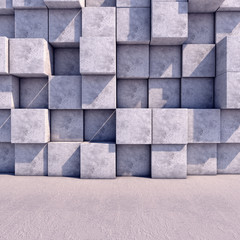 Abstract geometric square background of the concrete
