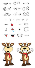 bull funny cartoon expression pack in vector format 