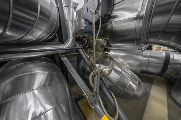 Industrial pipes in a thermal power plant