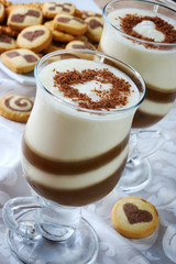 Dairy chocolate cocktail near to cookies