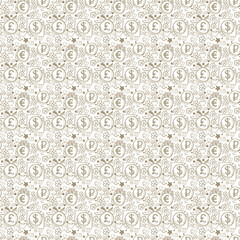 Seamless background of money symbols