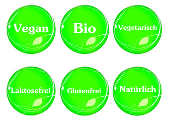 Vegan, Vegetarisch, Bio Button - Logo