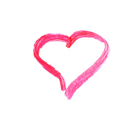 Drawing heart isolated on white
