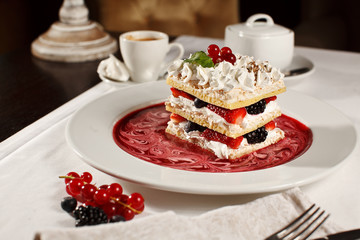 Appetizing french millefeuille dessert