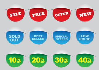 Round Sale Label for Advertisements and Promotion