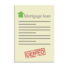 Mortgage loan document with denied stamp