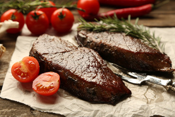 Composition with tasty roasted meat