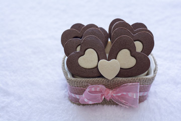 Vanilla Heart in Chocolate Heart Sugar Cookies