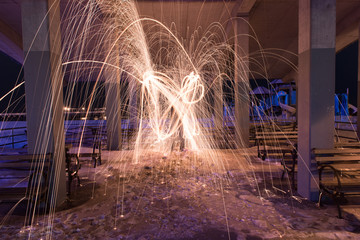 Burning Steel Wool