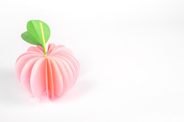 isolated paper pink apple