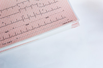 electrocardiogram on white background