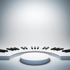 Empty white music stage.