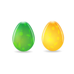 Illustration of easter eggs with floral decoration
