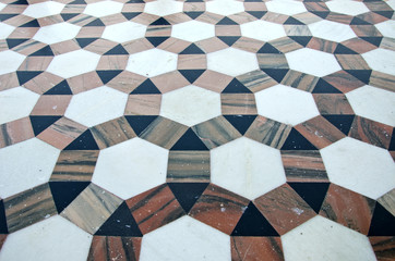ornamental marble floor background in asian temple, India