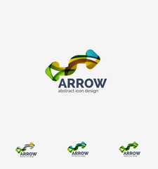 Clean moden wave design arrow logo