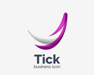 Modern tick abstract wave logo design