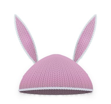 Red easter rabbit hat with ears