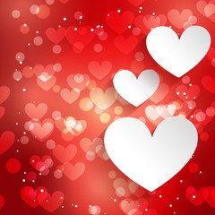 background of hearts  with bokeh effect