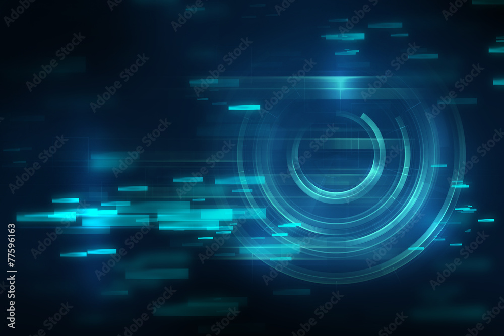 Poster blue geometric circular shape abstract technology background