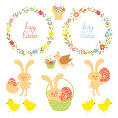 Obraz na płótnie Canvas set for Easter with Easter items
